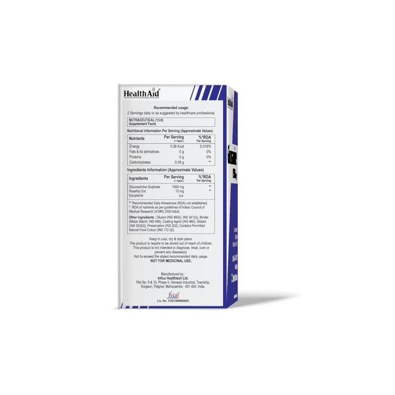 HealthAid Glucosamine Sulphate 2KCl 1500mg - 30 Tablets