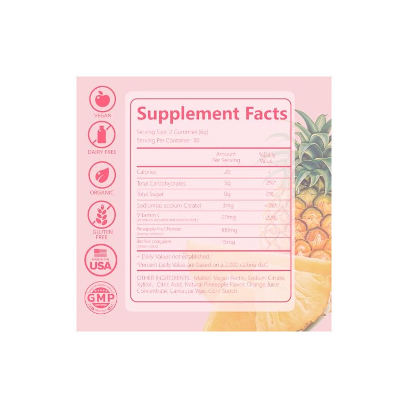 Gomitas Feminine Balance Salud Vaginal Probióticos Piña Hawaiana Zona Intima