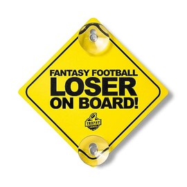 TrophySmack Fantasy Football Loser on Board Sign, Embarassing Loser Awards - Yellow
