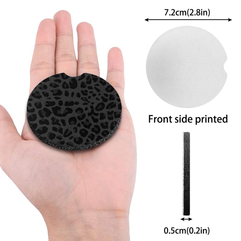 Jndtueit Leopard Spots Auto Insert Coaster, Vivid Cheetah Skin 2.8