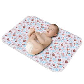 Baby Diaper Changing Pad, 21 5/8" x 31.5" Waterproof Changing Pad Liners - Reusable Soft and Absorbent Portable Changing Mat(Tulip1PCS)