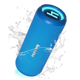 HEYSONG Sonic Blast Waterproof Bluetooth Speaker, Portable Wireless Outdoor Speaker with 20W Loud Stereo Sound, Rich Bass, IPX6 Speaker for Pool, Shower, Audio Playback on Smartphones, Beach Accessories, Gifts for Men - Colour: Blue