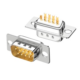Willwewon 20Pcs DB9 Male RS232 D-sub Serial Solder Connector, Gold Plated Joint 9 Pin Couplers
