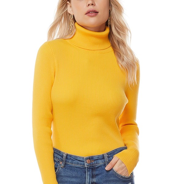 nine bull Womens Solid Basic Stretch Turtleneck Pullover Knit Sweater
