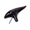 Unbranded Premium Fine-Crafted Ceramic 12-Hole Alto C Ocarina Flute Black