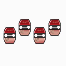 4PCS Door Lock Decoration Cover for 2007-2017 Jeep Wrangler JK JKU and Grand Cherokee Accessories Door Latch Guard Cover RED