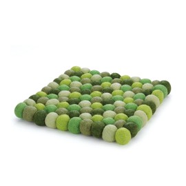 Cilio Lana TRIVET Green Wool Square Drink Coaster