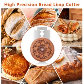 Epritliber UFO Bread Lame Cutter for Homemade Sourdough,Bread Scorer Tool for Sourdough with 5 Blades and Storage Cover,Slashing Tool Bread Cutting Knife for Artisan Bread and Baguette Makers,Lotus
