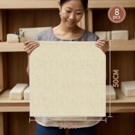 Straining Cloth Pack of 8 Cheesecloth 50 x 50 cm Cheese Cloth 100% Cotton Unbleached Linen Cloth Reusable Straining Cloth with Stitched Edges for Food Filtration Tofu Jam Nut Milk