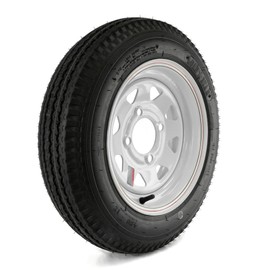 Kenda Loadstar 12in. Bias-Ply Trailer Tire and Wheel Assembly - 480-12, 4-Hole, Load Range C, Model Number DM412C-4C-I
