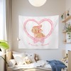 MNOSAIOO Pink Bunny Easter Coquette Bow Wall Tapestry Hanging for