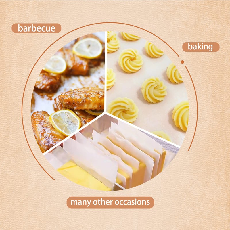 QYH Parchment Paper Baking Sheets 300 Pieces 8x12 Inch Non-Stick