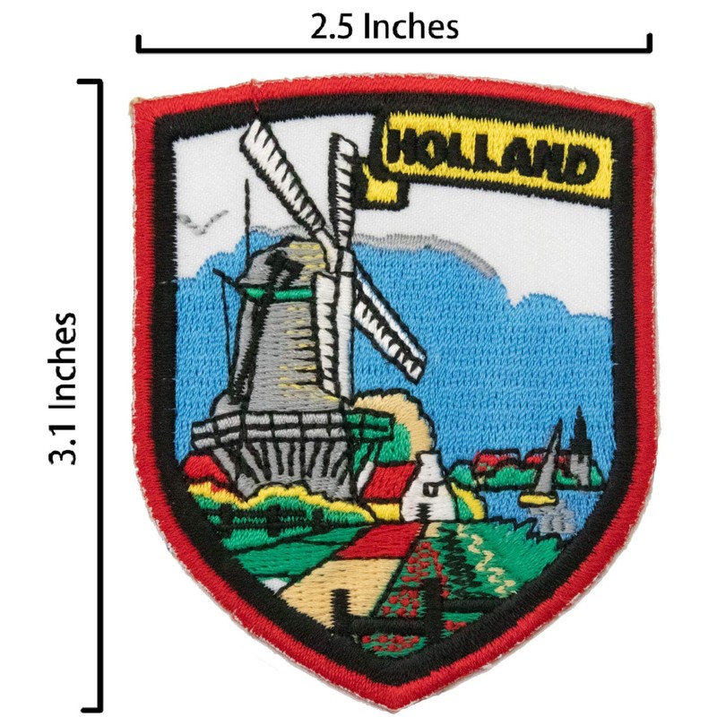 A-ONE 2 PCS Pack- The Netherlands Windmill Embroidery Patch +
