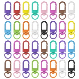 30PCS Metal Lobster Claw Clasps, Lanyard Swivel Snap Hooks with Key Rings, Heavy Duty Metal Keychain Clip, DIY Accessories for Bag Key Chains Connector Jewelry Making (Mixed Color)