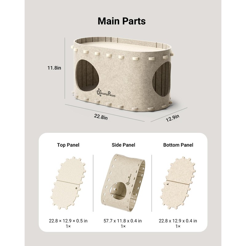 DownyPaws Cat House for Indoor Cats, Cat Bed Cave for