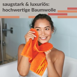 Lashuma Lugano Guest Hand Towels 30 x 50 cm Set of 4 Small Hand Towels Orange