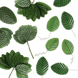 SBYURE Artificial Leaves,240 PCS Faux Wired Single Leaves Artificial Silk Green Leaves Fake Rose Wire Leaves for Crafts DIY Wreaths Home Decorative Bouquet Wreaths Wedding Decor Christmas Decorations