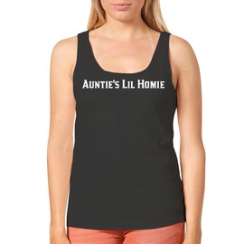 Auntie's Lil Homie - Women's Cozy Graphic Tank Top – Soft, Stylish, and Comfortable CP05 Black