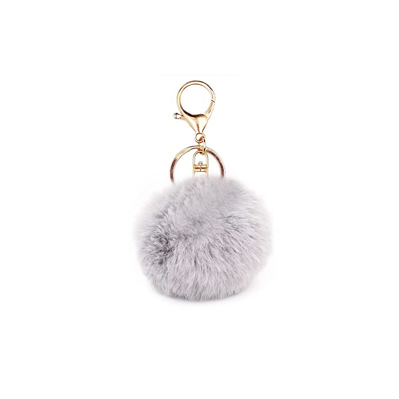 jtkdxqs Pom Pom Keychain Soft Artificial Rabbit Fur Plush Fluffy