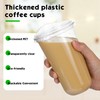 Baderke Clear Plastic Cups with Strawless Sip Lids Disposable Round