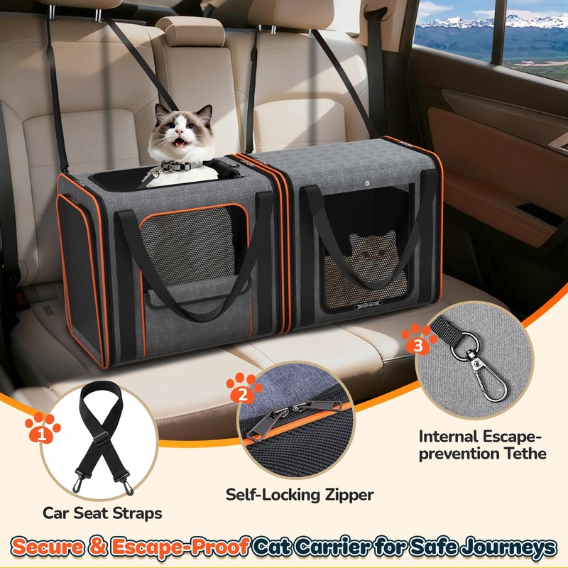 Cat Carrier Bag Large for Travel: 2-in-1 Cat Carrier Soft