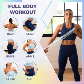 FayeFit Resistance Bands for Working Out, Set of 5 Exercise Loops + Carry Bag. Fitness Booty Bands for Home, Gym. Strength Training, Stretching, Physical Therapy, Yoga, for Legs, Glutes, Arms, Chest.