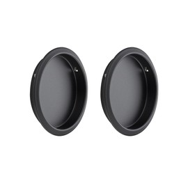 JOY DECOR 2 Pack Round Pocket Door Pulls Closet Door Pulls, 2-1/8" Black Closet Finger Pulls, Easy Snap in Installation, No Nails Needed