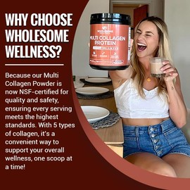 Multi Collagen Protein Powder Hydrolyzed (Type I II III V X) Grass-Fed All-in-One Super Bone Broth + Collagen Peptides - Premium Blend of Grass-Fed Beef, Chicken, Wild Fish, Eggshell Collagen