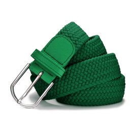 MASADA Fabric Belt - Stretchy Stretch Belt for Men and Women 3.2 cm Wide Elastic 90-120 cm Long, Green