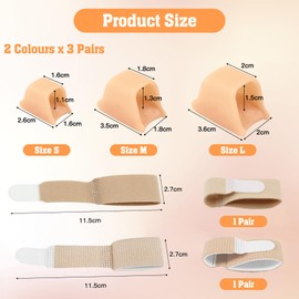 ZOCONE 12 Pack Gel Toe Separators for Overlapping Toes with 4 Hammer Toe Straighteners for Bent Toes, Soft Gel Hammer Toe Corrector for Men and Women Hammer Toe Splint for Support Correcting - 3 Size