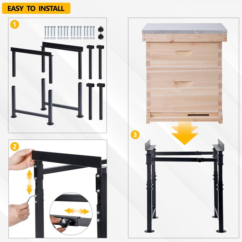 Neorexon Adjustable Metal Hive Stand - 2Pack, Sturdy Beehive Stand