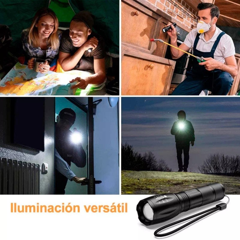 Led Lampara Tactica 3000 Lumens Cree Led T6 Recargable 8800mah