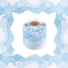 Bulletin Board Border 65.6ft Classroom Blackboard Decoration for School/Office/Party (Cloud)