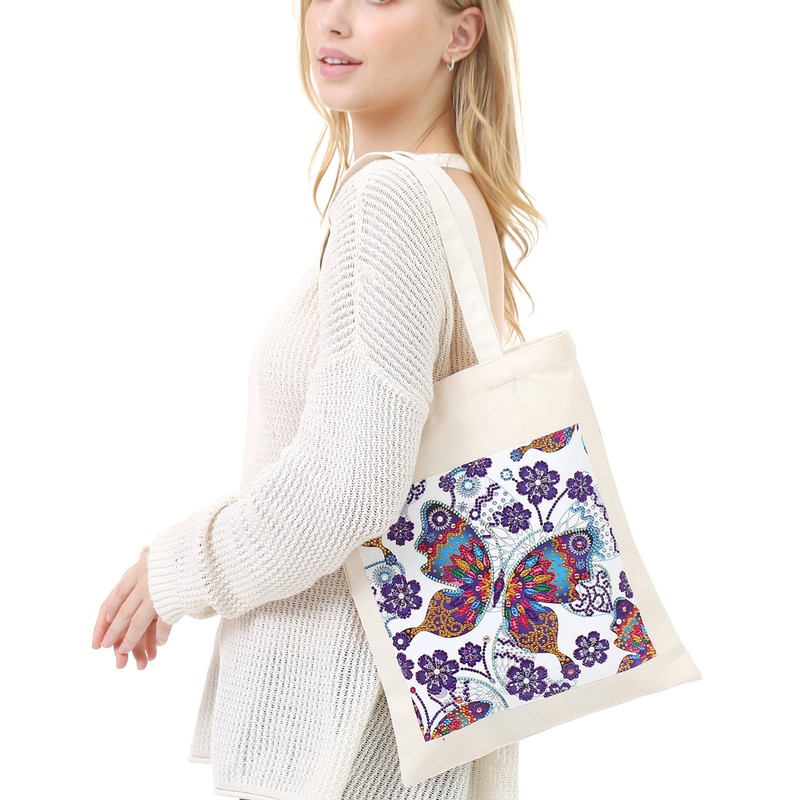 DIY Diamond Painting Shopping Bag Rhinestones Painting Tote Bag with