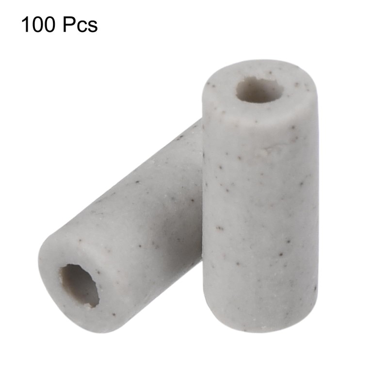 MECCANIXITY 100pcs Ceramic Tube Insulated Electronic Wire Bundle Protection Heat