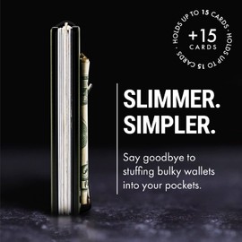 Mountain Voyage Co Minimalist Wallet for Men & Women - Slim RFID Wallet, Scratch Resistant, Credit Card Holder & Money Clip, Easily Removable Money & Cards, (Army Green)