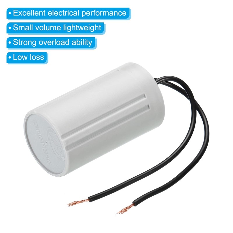 PATIKIL CBB60 10uF Running Capacitor,2pcs AC 450V 2 Wires 50/60Hz