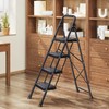 KINGRACK 4 Step Ladder, Sturdy Steel Step Stool with Anti-Slip