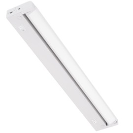 GetInLight Swivel 2-Color Level LED Under Cabinet Lighting Fixture, Plugged-In Only, Dimmable, ETL Listed, Ultra Slim Design, Warm White 2700K, Bright White 4000K, White Finished, 16-inch,IN-0109-4-WH