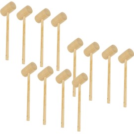 Southern Homewares Wooden Crab Mallet Seafood Lobster Shellfish Cracker Hardwood Hammer Set of 12