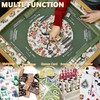 Noise-Reducing Mahjong Mat,31.5"x31.5" Portable Tablecloth for Mahjong,Green Floral and Birds