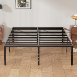 RRG Twin Bed Frames, 14 Inch Heavy Duty Metal Platform with Storage, Easy Assembly,Noise Free, Non Slip Black Bed Frame Twin Size