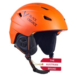 Black Crevice Adult Ski Helmet Stripe, Matt Orange/Black, XS