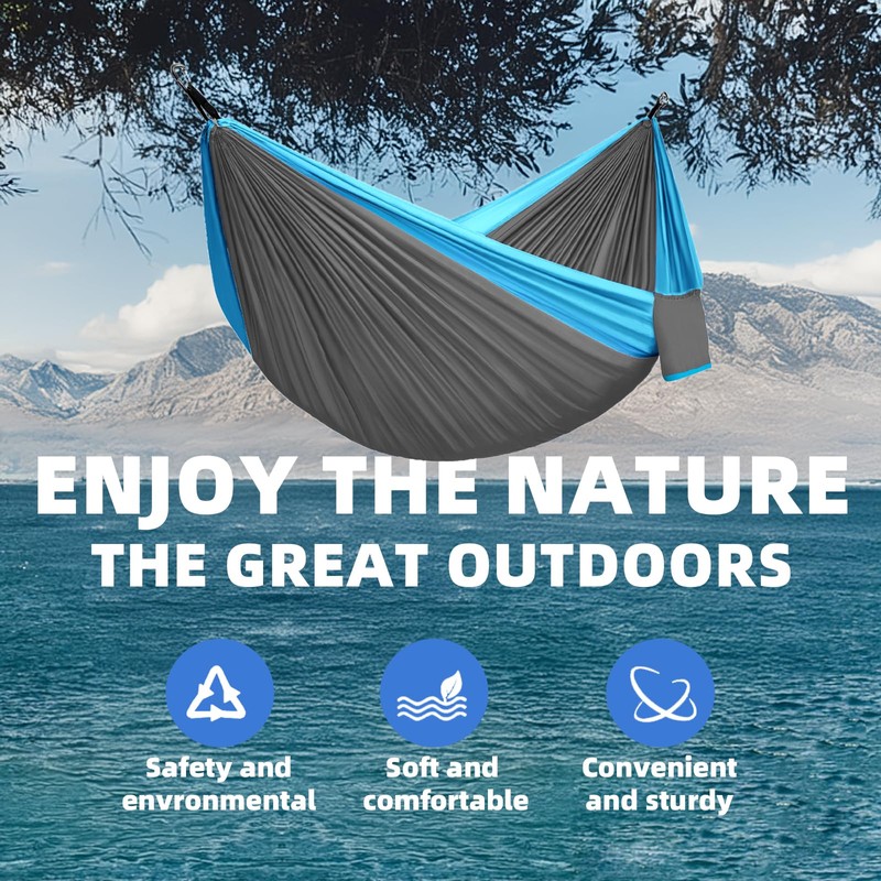 HAZBEN Portable Camping Hammock Tree Straps Hammock Perfect for Outdoor