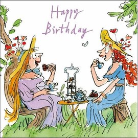 Female Birthday Card - Quentin Blake - Tea Party (WDM6002)