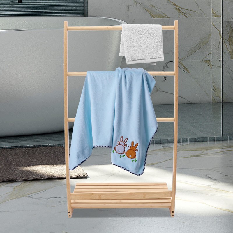 3 Tier Bamboo Towel Rack with Storage Shelf for Bathroom,