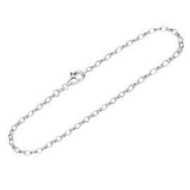 NKlaus Pea Chain Oval 925 Silver 2.0 mm Wide Elegant Necklace Silver Chain, Sterling Silver