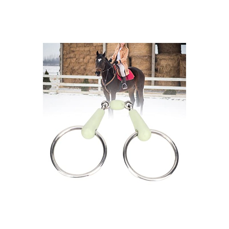 Fabater Ring Snaffle, Stainless Steel Rubber Roller Mouth Snaffle, Apple