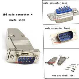 Ltvystore 16Pcs RS232 Parallel Serial Port DB9 9 Pin D Sub Male/Female Connector & Metal DB9 Shell Cover