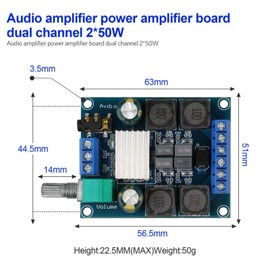 KEAcvise 4 Packs tpa3116d2 Digital Amplifier Board - Dual Channel Stereo subwoofer Plate Amplifier with 2x50w high Power for Home Theater, DIY Speakers, 5v 12v 24v